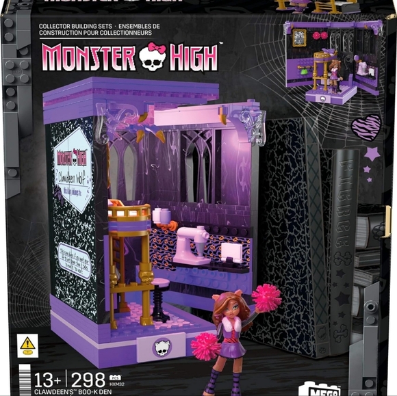 Mega Monster High Clawdeens Boo-K Den Building Set With 299 Pieces For Collector - Picture 5 of 6